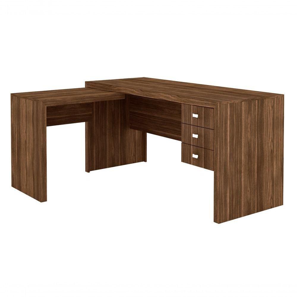 Conjunto Escritorio Completo 06 Peças Cj27 Nogal Nogal - 10