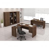 Conjunto Escritorio Completo 06 Peças Cj27 Nogal Nogal - 7