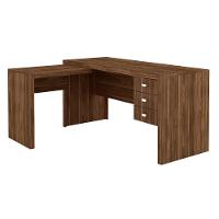 Conjunto Escritorio Completo 06 Peças Cj27 Nogal Nogal - 10