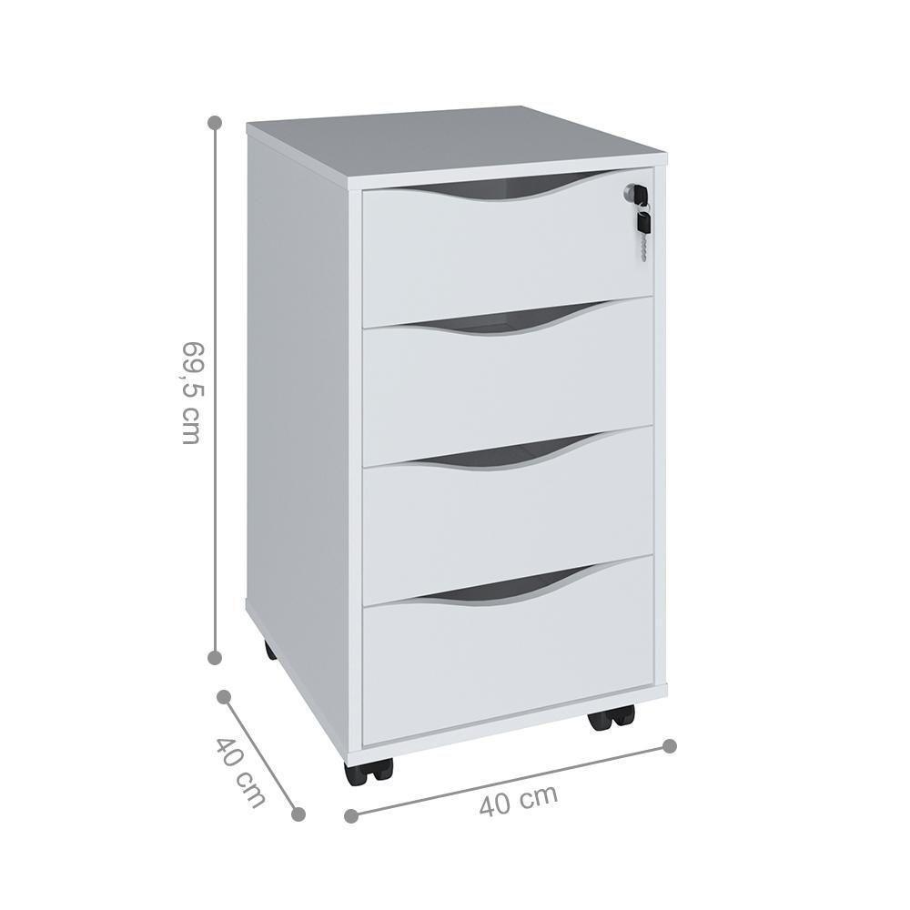 Jogo Gaveteiro E Escrivaninha Osnabruque Nogal Branco - 2