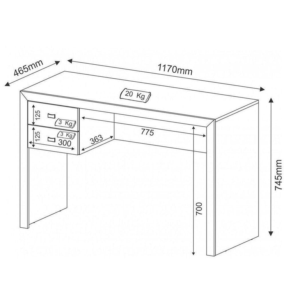 Ambiente para Home Office 2 Peças Nogal - Tecno Mobili - 2