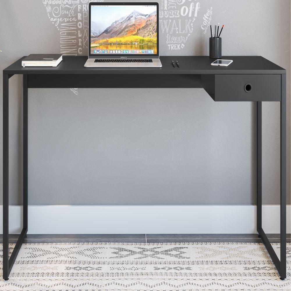 Jogo De Escritorio Estante E Escrivaninha Ade Preto - 4