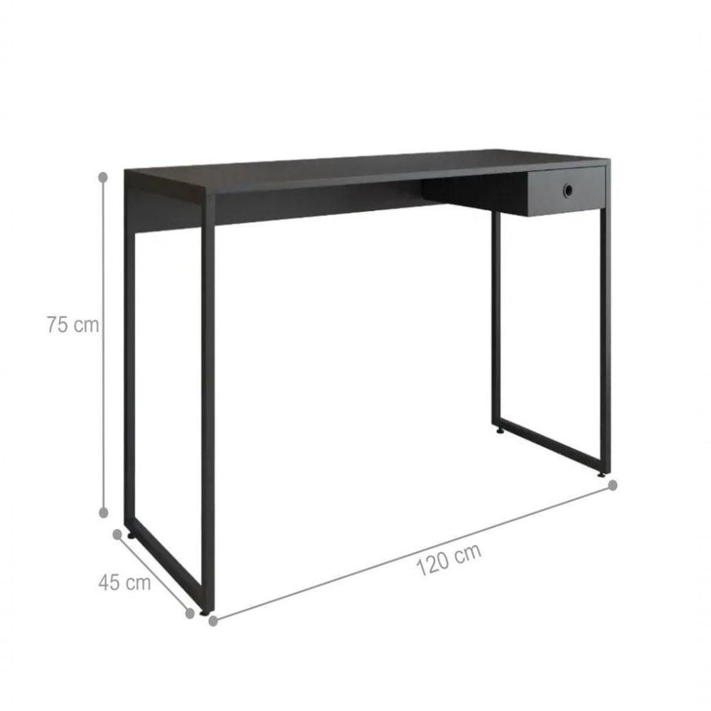 Jogo De Escritorio Estante E Escrivaninha Ade Preto - 7