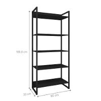 Jogo De Escritorio Estante E Escrivaninha Ade Preto - 6