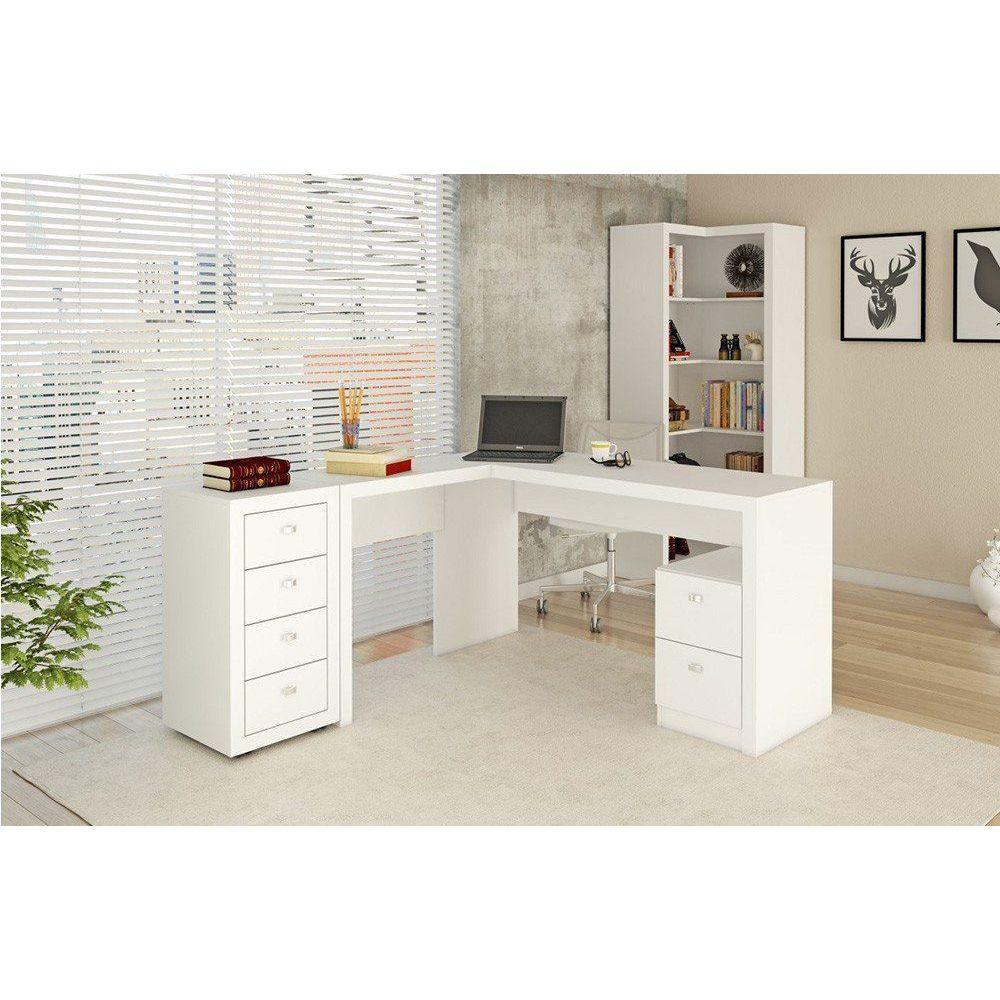 Conjunto para Escritório 03 Peças Branco Tecno Mobili - 5