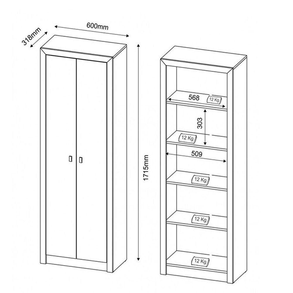 Conjunto Completo para Escritório 5 Peças Nogal Tecno Mobili - 5