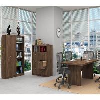 Conjunto Completo para Escritório 5 Peças Nogal Tecno Mobili - 1