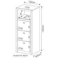 Conjunto Completo para Escritório 5 Peças Nogal Tecno Mobili - 3