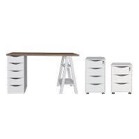 Jogo Escritório Completo Darmstadt Nogal Branco - 1