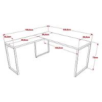 Conjunto Escritório Estilo Industrial Mesa 150x150cm E Estante 60cm 5 Prateleiras - 3