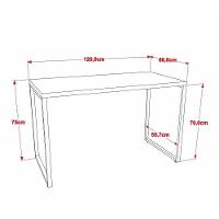 Conjunto Escritório Estilo Industrial Mesa 120cm E Estante 60cm 3 Prateleiras Prisma C08 Carvalho - 3