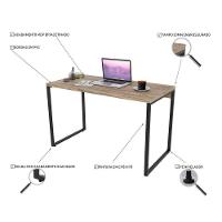 Conjunto Escritório Estilo Industrial Mesa 120cm E Estante 60cm 3 Prateleiras Prisma C08 Carvalho - 5