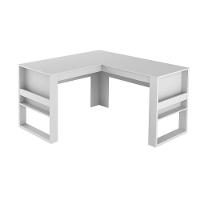 Escritório Completo Com Mesa Angular Armário Alto Balcão E Gaveteiro Moon Mdp Branco - 9
