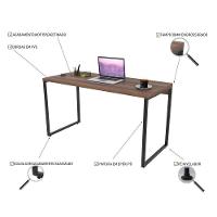 Conjunto Escritório Estilo Industrial Mesa 135cm E Estante 60cm 4 Prateleiras Prisma C08 Nogal - 5