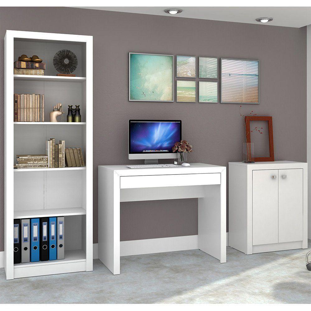 Conjunto Para Home Office Ideal 03 Peças Branco Tecno Mobili - 1