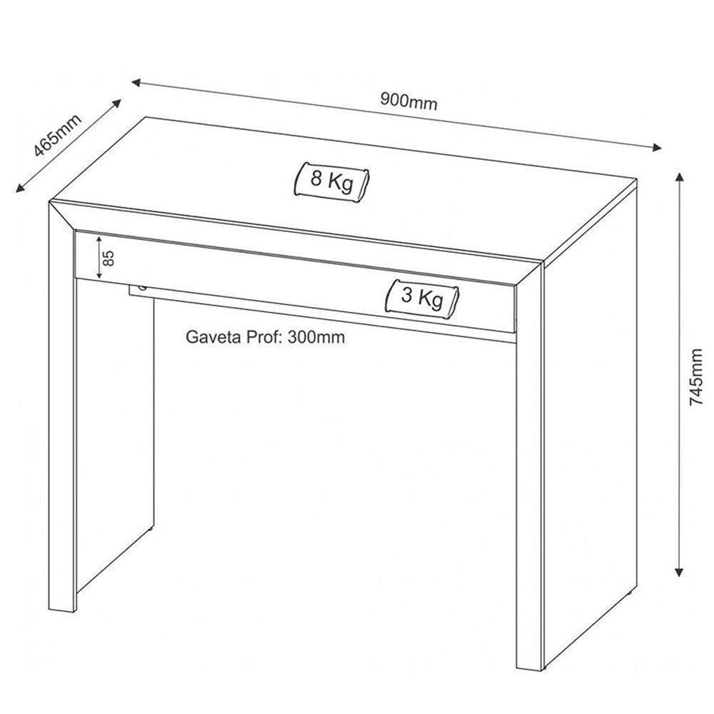 Conjunto Para Home Office Ideal 03 Peças Branco Tecno Mobili - 3