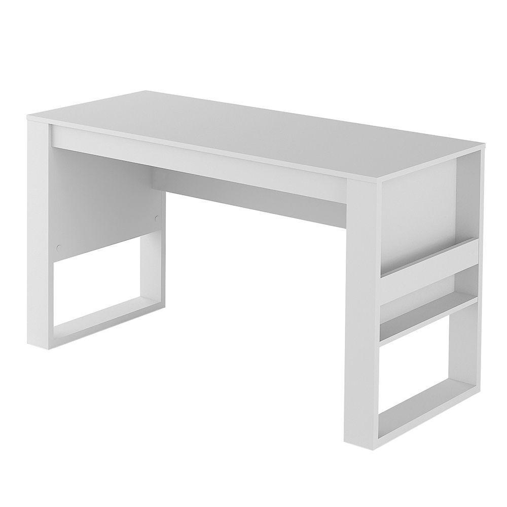 Escritório Completo Com Mesa Armário Alto E Balcão Moon Mdp Branco - 6