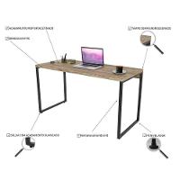Conjunto Escritório Estilo Industrial Mesa 135cm E Estante 60cm 3 Prateleiras Prisma C08 Carvalho - 5