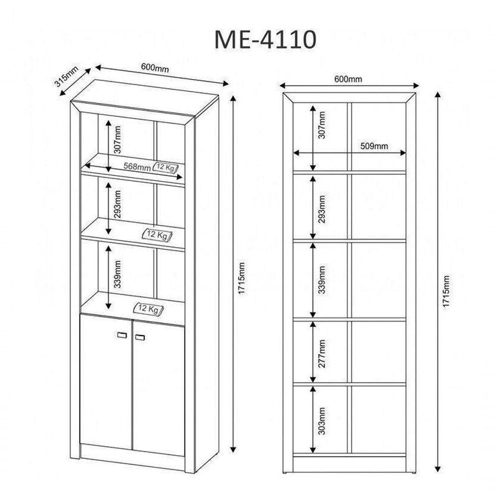 Conjunto Completo para Escritório 6 Peças Nogal Tecno Mobili - 4