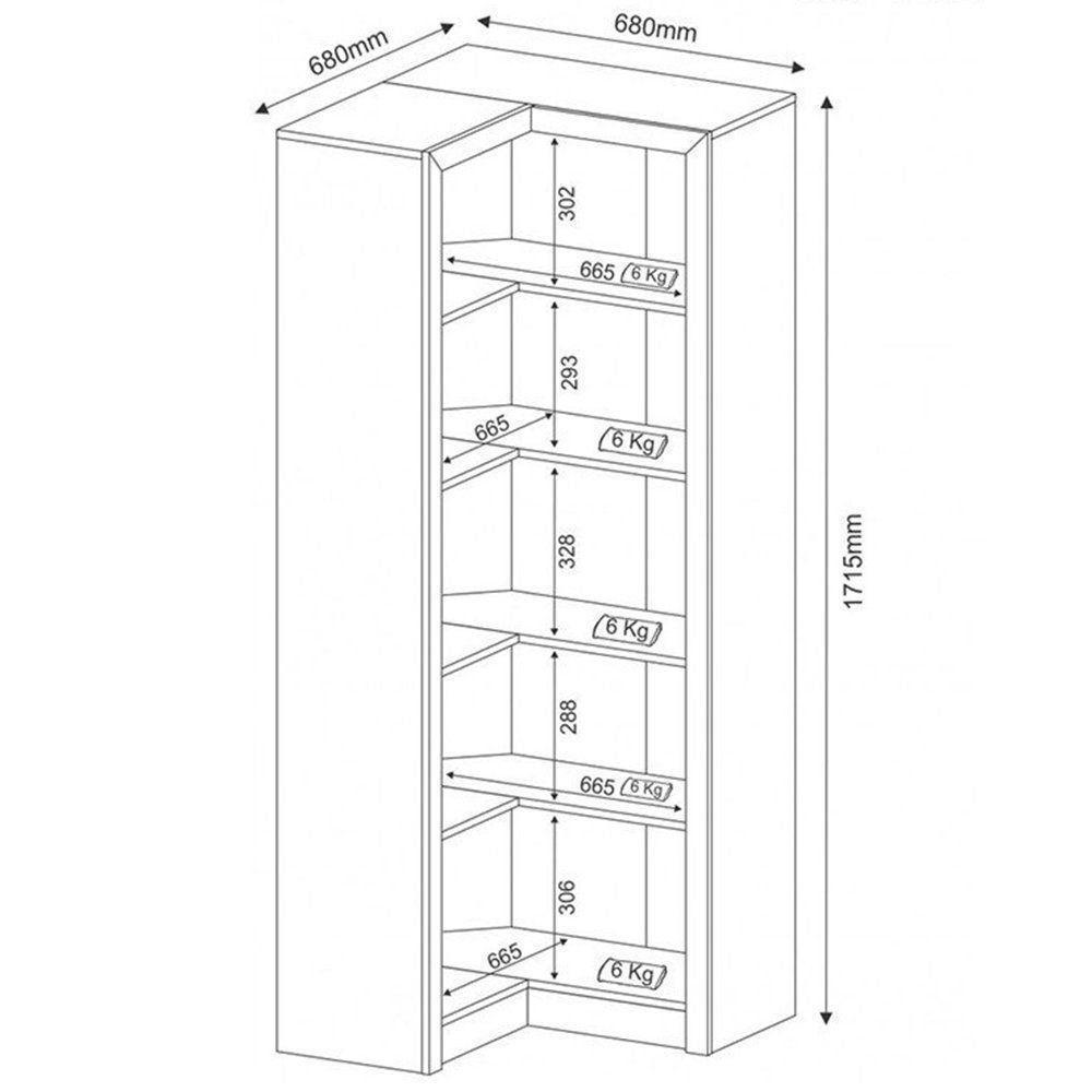 Conjunto Completo para Escritório 6 Peças Nogal Tecno Mobili - 5