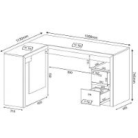 Conjunto para Escritório 3 Peças Nogal Tecno Mobili - 7