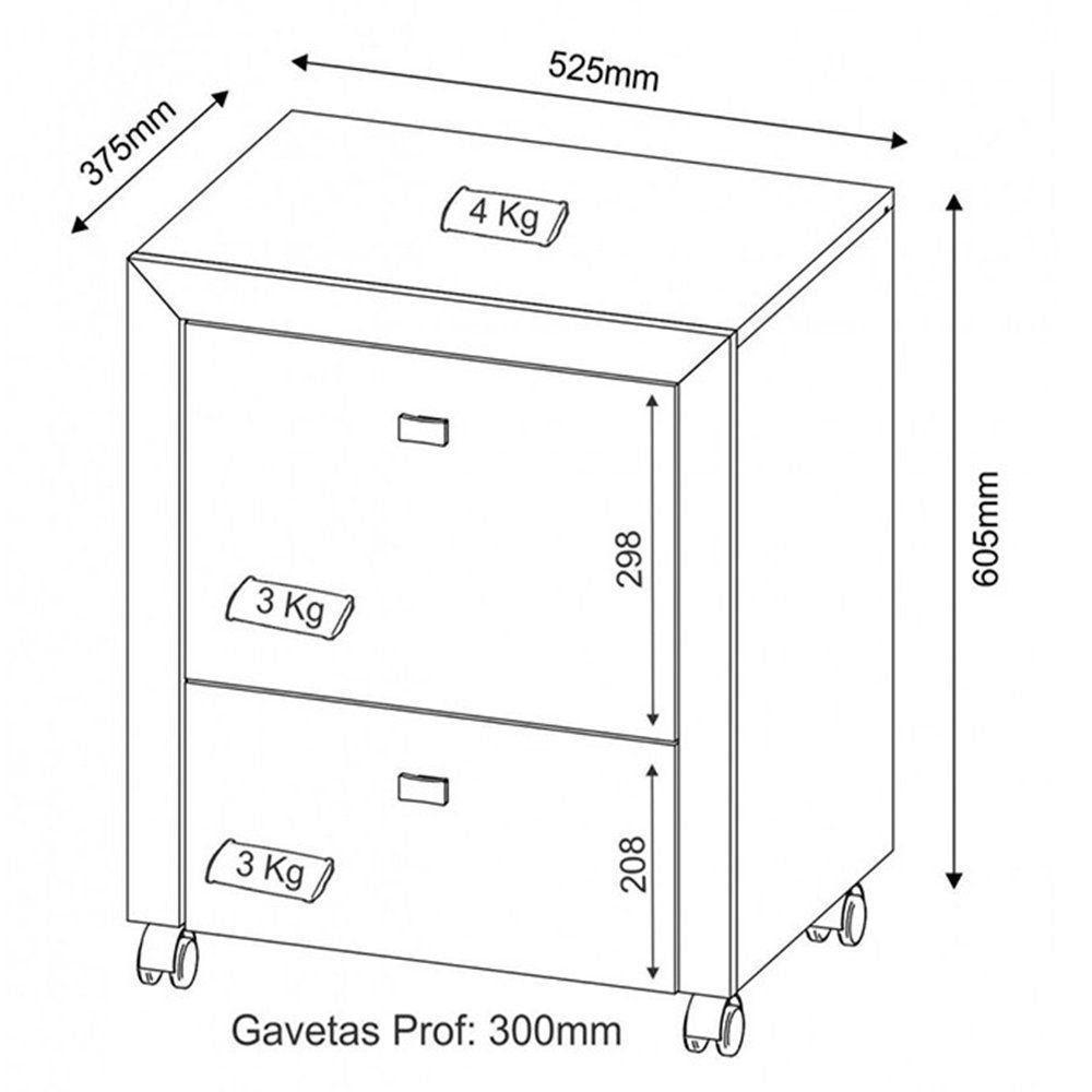 Conjunto para Escritório 5 Peças Nogal Tecno Mobili - 6