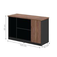 Balcao E Mesa De Computador Benim Noce Preto - 2