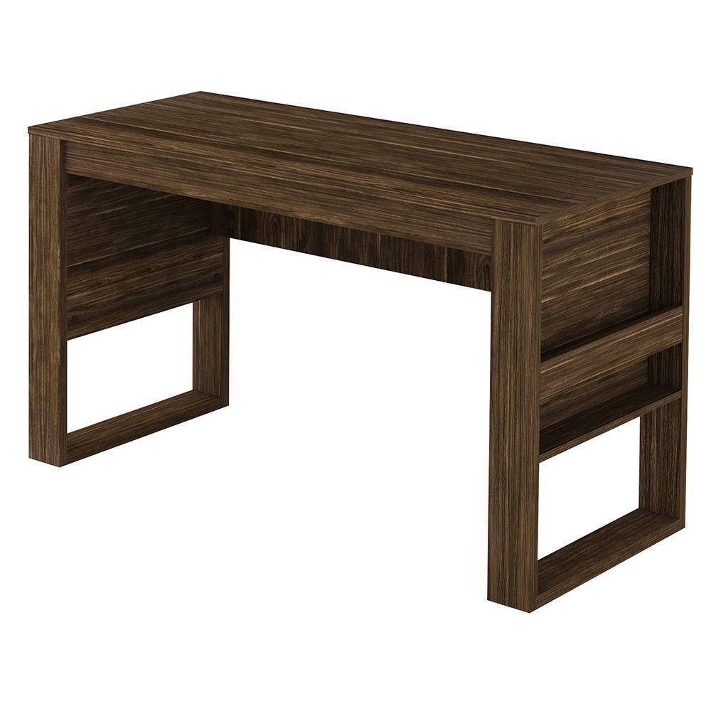 Escritório Completo Com Mesa Armário Alto E Balcão Moon Mdp Nogal - 6