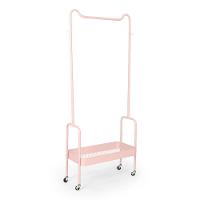 Arara De Roupas Multiuso Com Sapateira E Rodízios Em Ferro - Rosa - 1