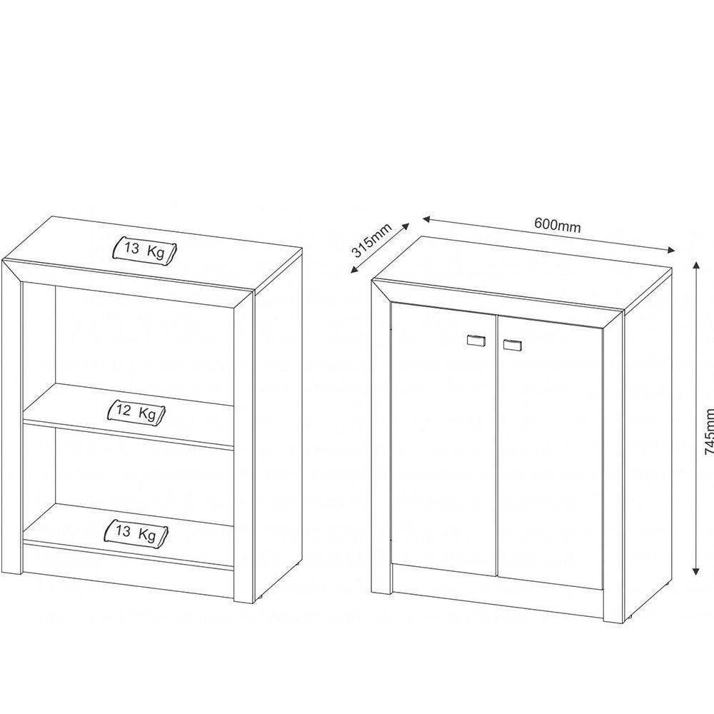 Conjunto para Home Office Ideal 3 Peças Nogal Tecno Mobili - 2
