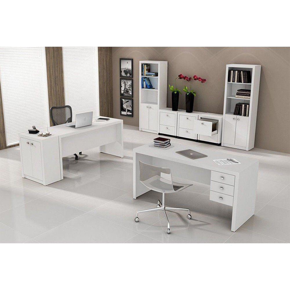 Conjunto para Home Office com 08 Peças Branco Tecno Mobili - 1