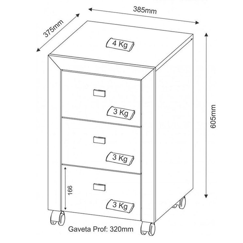 Conjunto Completo Escritório 10 Peças Nogal Tecno Mobili - 3