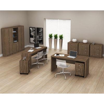 Conjunto Completo Escritório 10 Peças Nogal Tecno Mobili