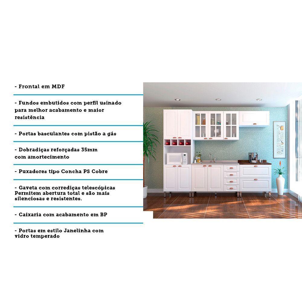 Cozinha Modulada 5 Peças Branco Cristal Branco - 3