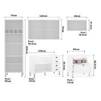 Cozinha Modulada 5 Peças Branco Cristal Branco - 9
