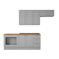 Cozinha Compacta Com Balcão Forno De Embutir Amy Casa 812 Cinza - 2