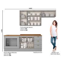 Cozinha Compacta Com Balcão Forno De Embutir Amy Casa 812 Cinza - 4