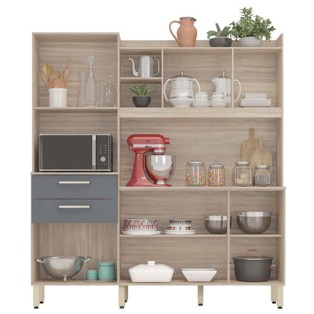 Cozinha Compacta Select 6 Portas 2 Gavetas Grafito 96211 - 3