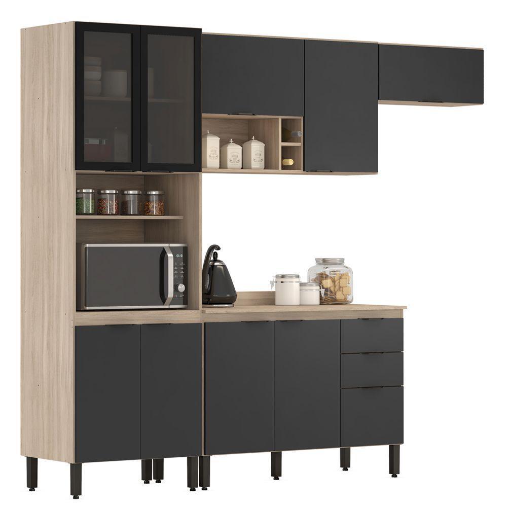 Cozinha Completa Modular 5 Peças Composição 6 Grafito Fi0006 - 1