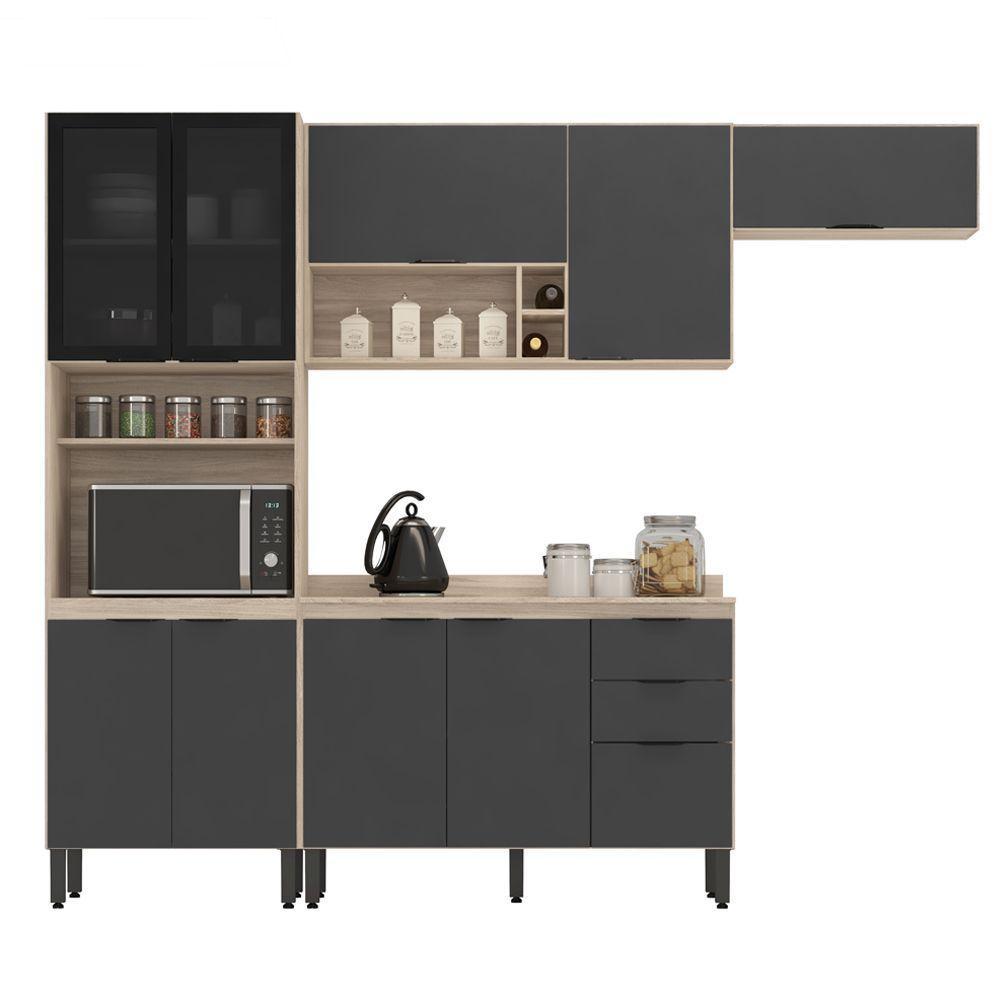 Cozinha Completa Modular 5 Peças Composição 6 Grafito Fi0006 - 2