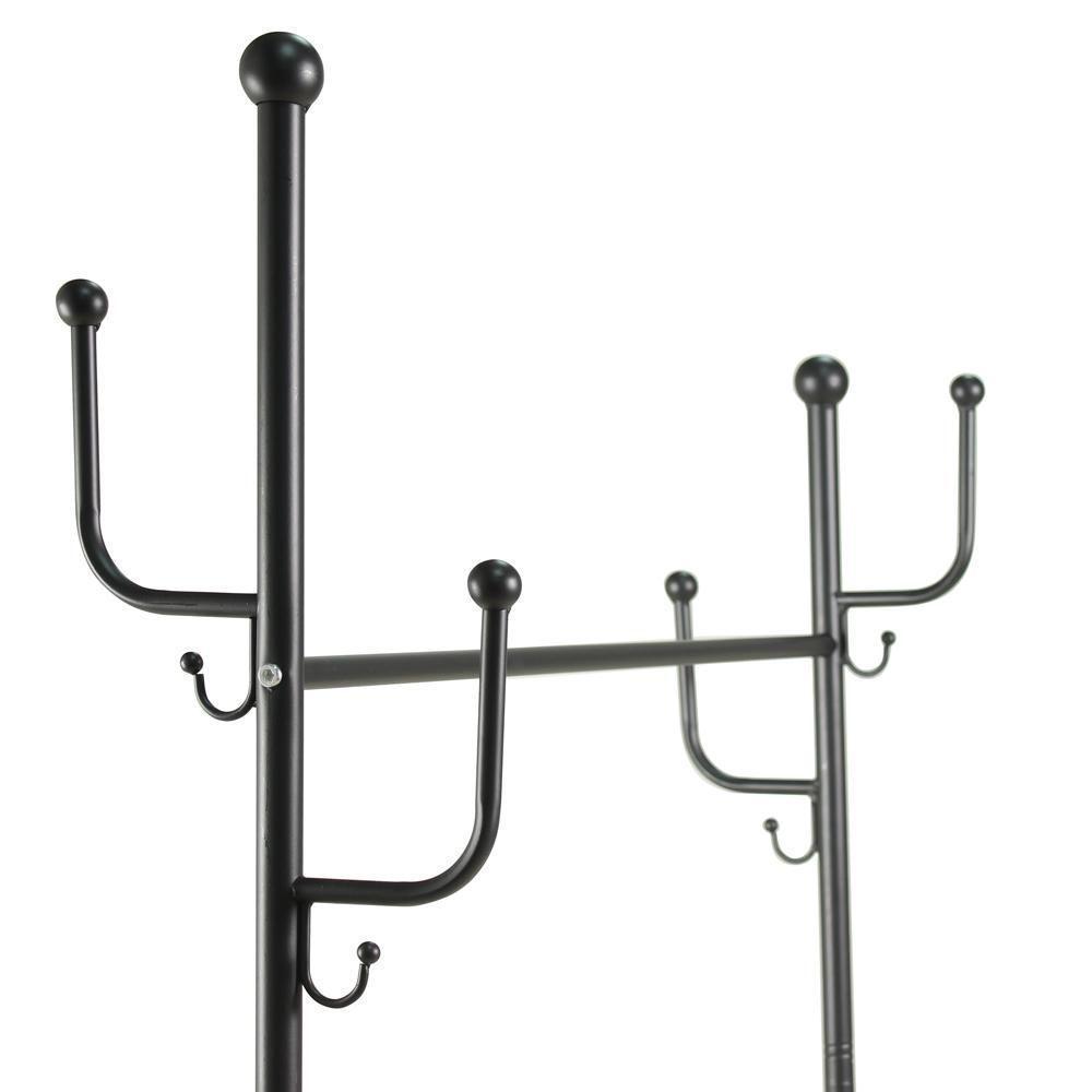 Cabideiro De Chão Grande Com Sapateira E Rodízios - Preto - 4