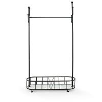 Cabideiro De Chão Grande Com Sapateira E Rodízios - Preto - 5