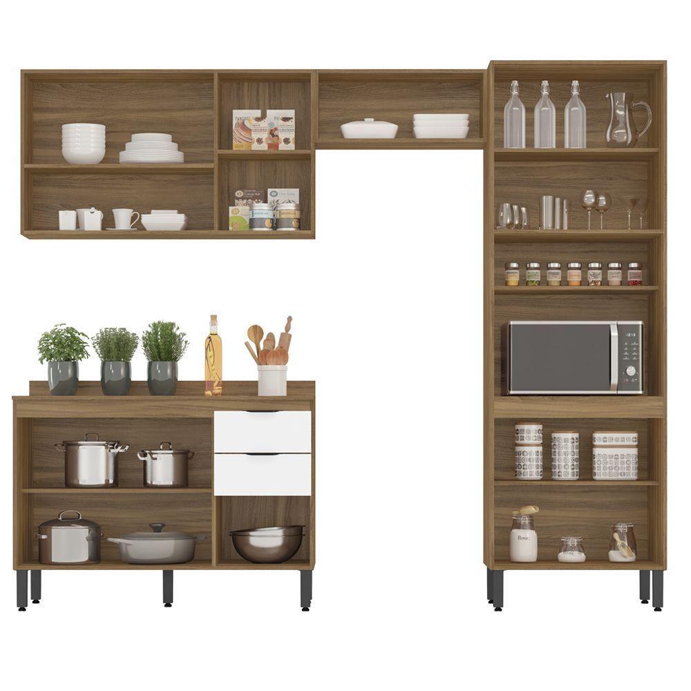 Cozinha Completa Modular 5pçs Composição 2 Amêndola Branco - 3