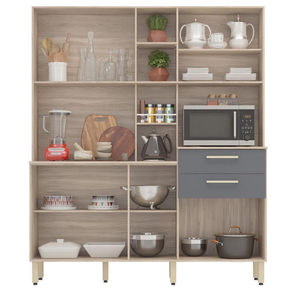 Cozinha Compacta Encanto 7 Portas 2 Gavetas Grafito - 3