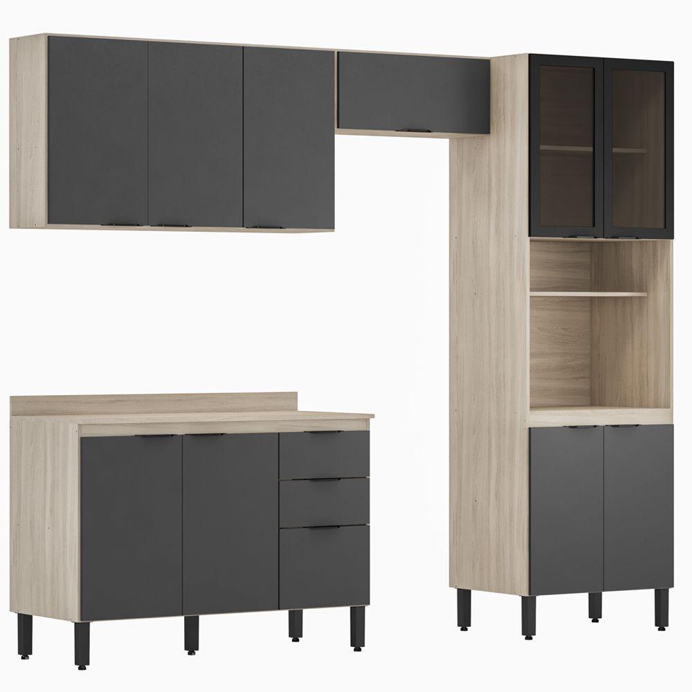 Cozinha Completa Modular 5 Peças Composição 2 Touch Grafito - 1