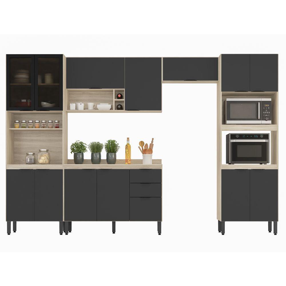 Cozinha Completa Modular 6 Peças Composição 1 Touch Grafito - 4