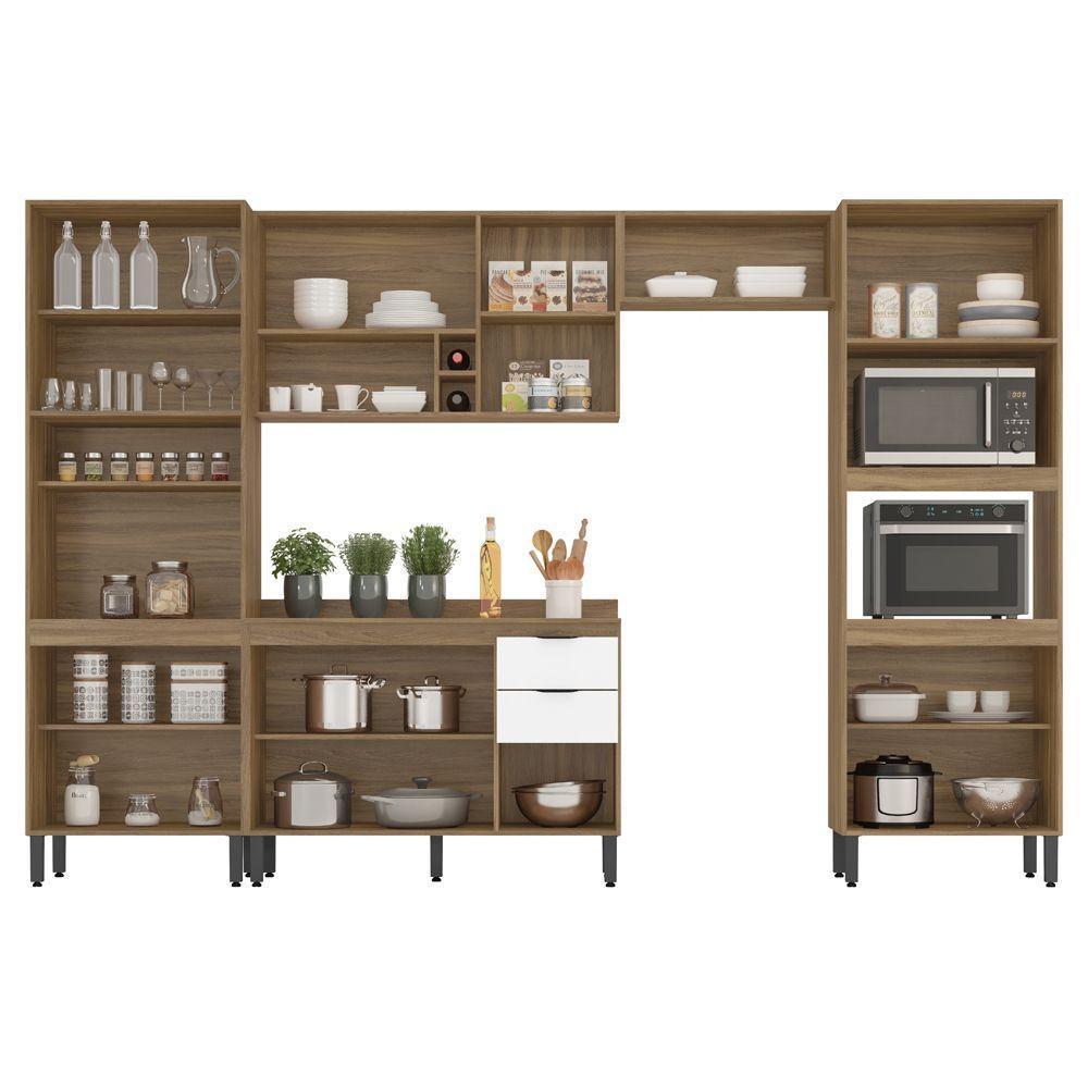 Cozinha Completa Modular 6 pçs Composição 1 Amêndola Branco - 2