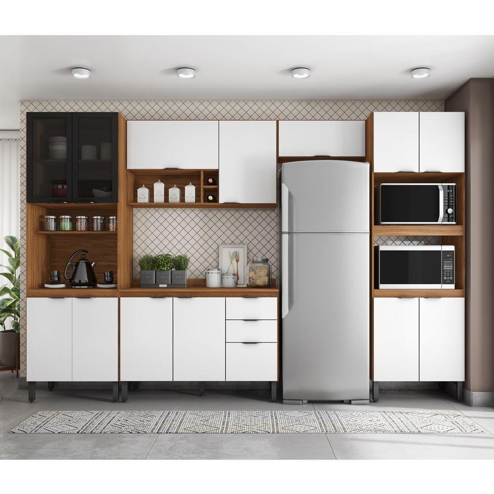 Cozinha Completa Modular 6 pçs Composição 1 Amêndola Branco - 3