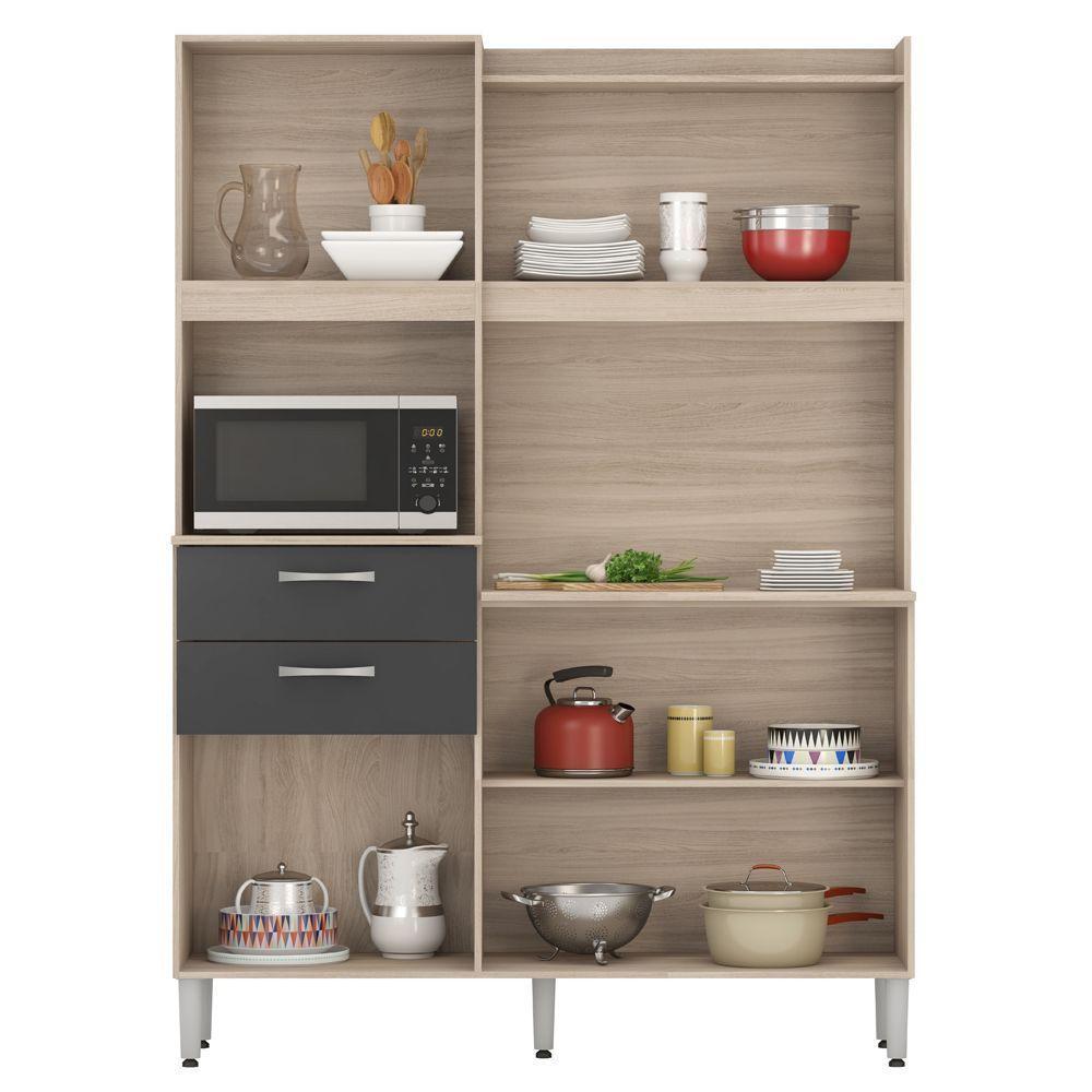 Cozinha Compacta Harmonia 6 Portas 2 Gavetas Grafito 96201 - 3