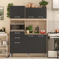 Cozinha Compacta Harmonia 6 Portas 2 Gavetas Grafito 96201 - 2